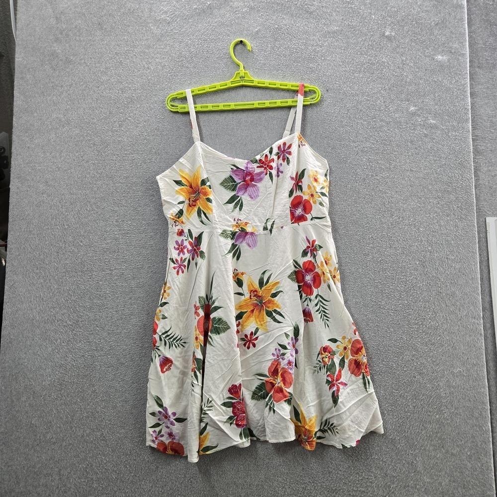 Old Navy Women Dress XL White Floral Sundress Cami Cottagecore Garden Party